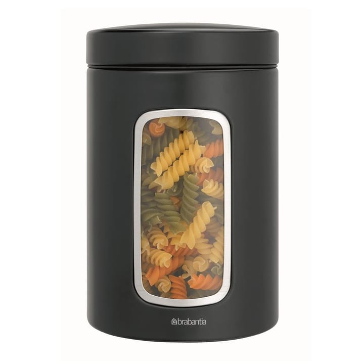 Brabantia opbevaringsbeholder med vindue 1,4 liter, matt black (sort) Brabantia