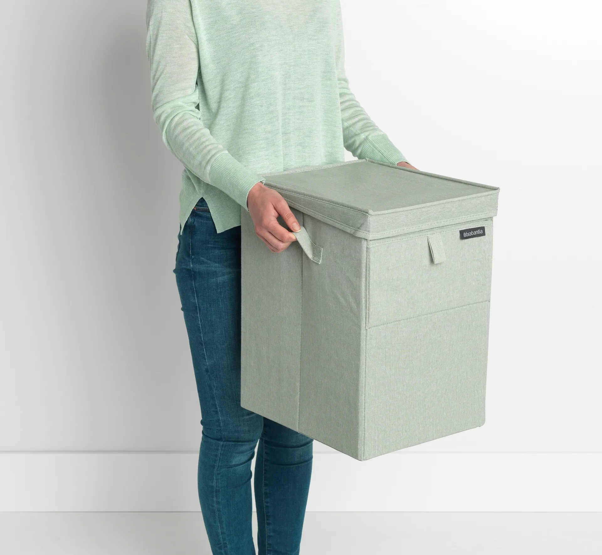 Brabantia stabelbar vasketøjskurv 35 liter, Grøn Brabantia