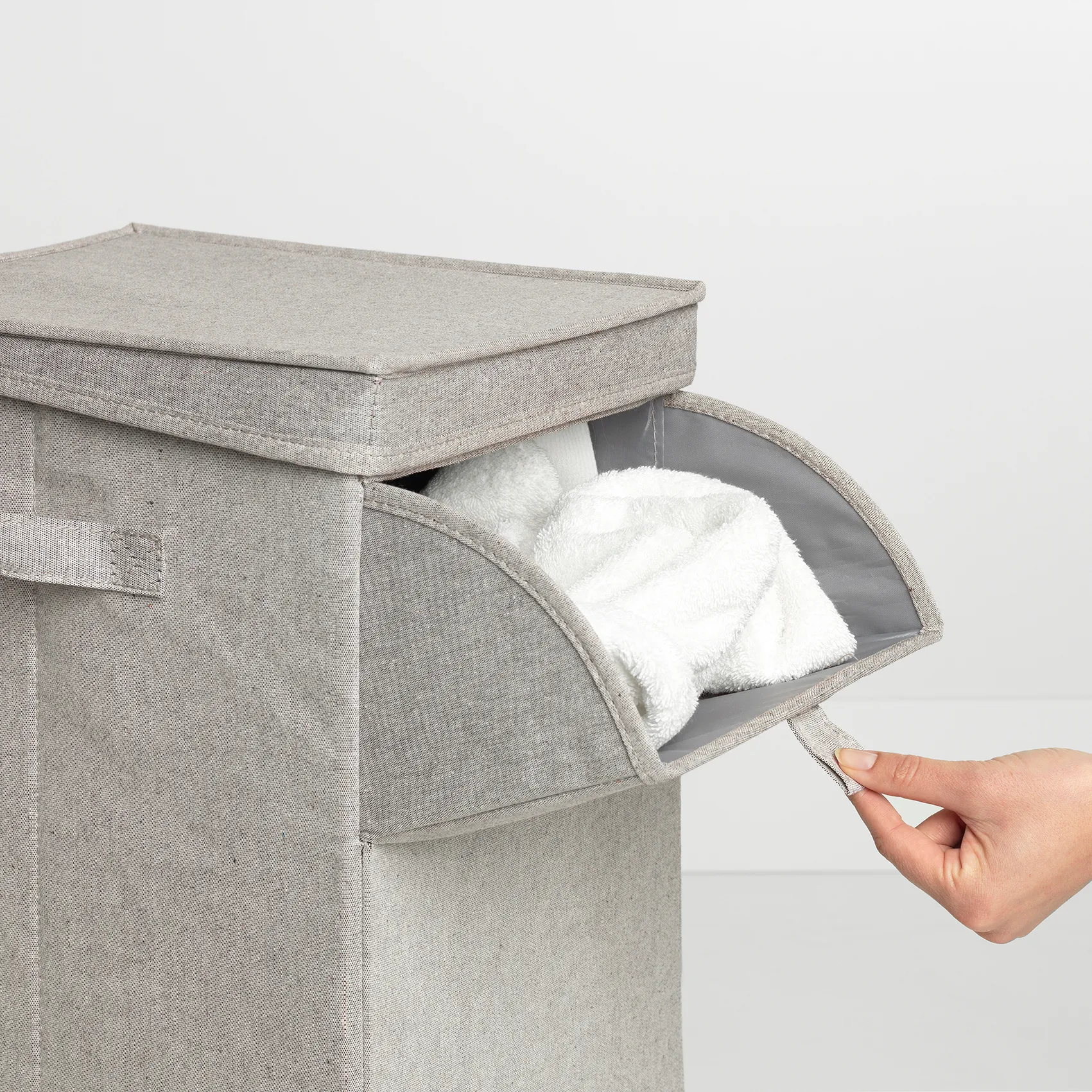 Brabantia stabelbar vasketøjskurv 35 liter, Lysegrå Brabantia