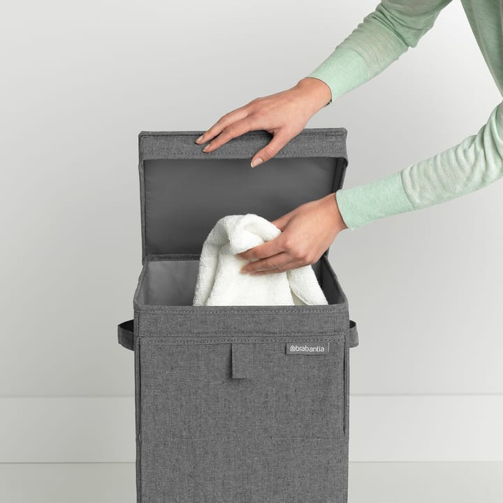 Brabantia stabelbar vasketøjskurv 35 liter, Mørkegrå Brabantia