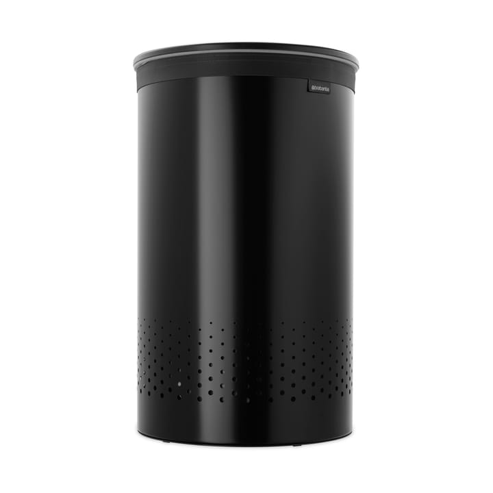 Brabantia vasketøjskurv med plastlåg 60 L, Mat sort Brabantia