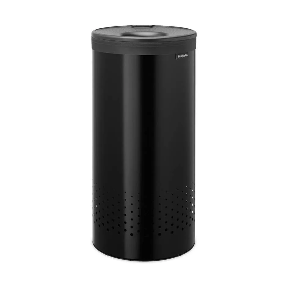 Brabantia vasketøjskurv plastlåg 35 L, Mat sort Brabantia
