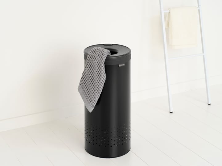 Brabantia vasketøjskurv plastlåg 35 L, Mat sort Brabantia