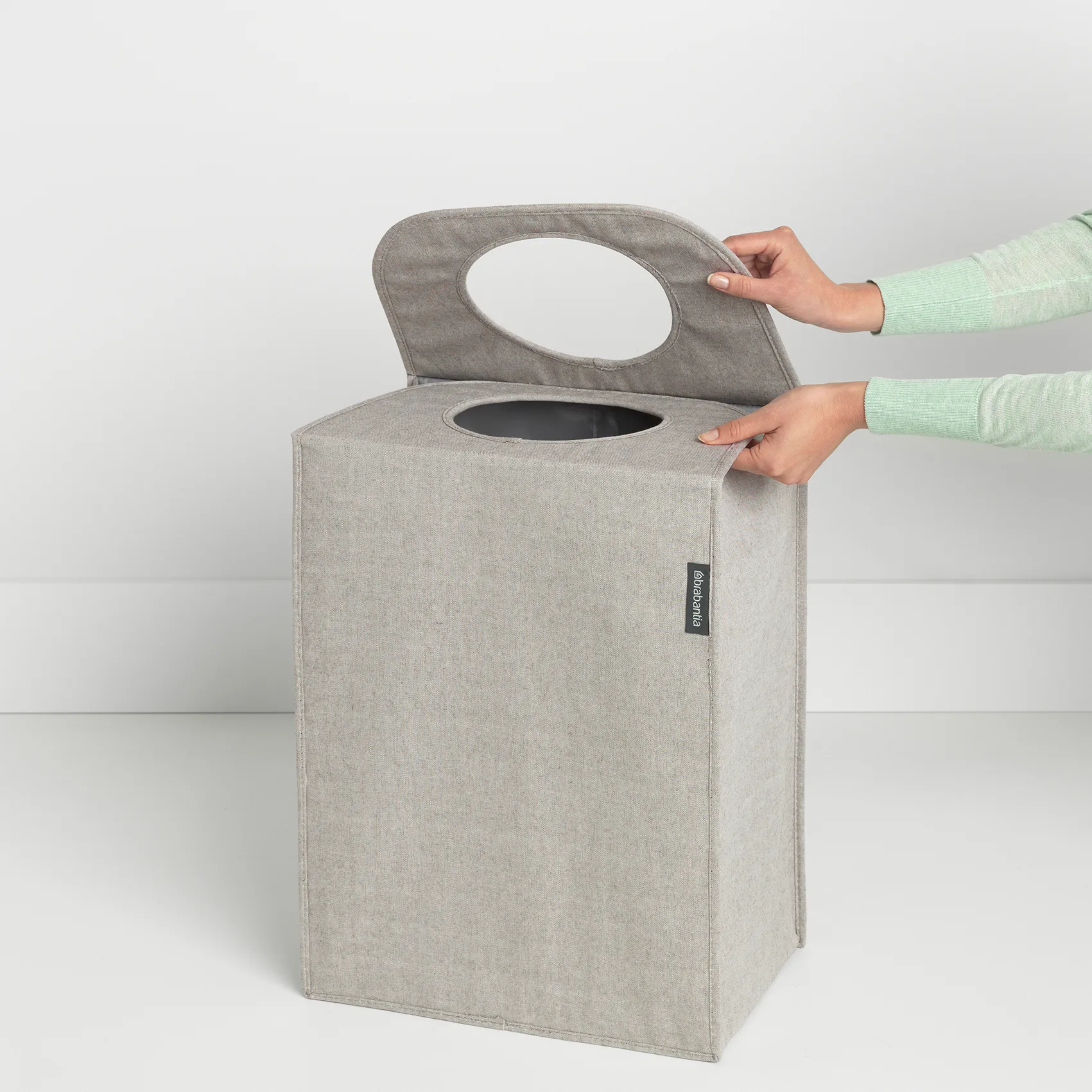 Brabantia vasketøjskurv stof rektangulær 55 liter, Lysegrå Brabantia