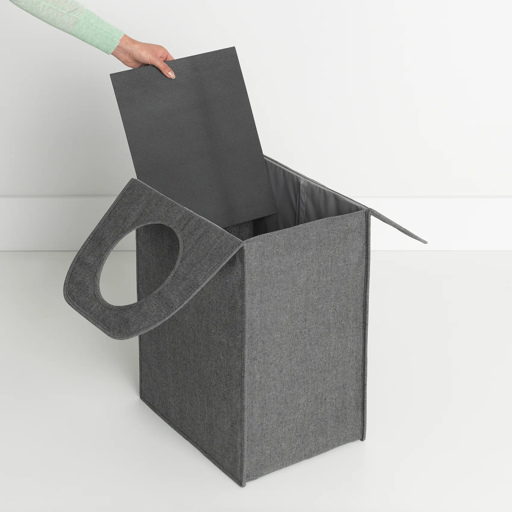 Brabantia vasketøjskurv stof rektangulær 55 liter, Mørkegrå Brabantia