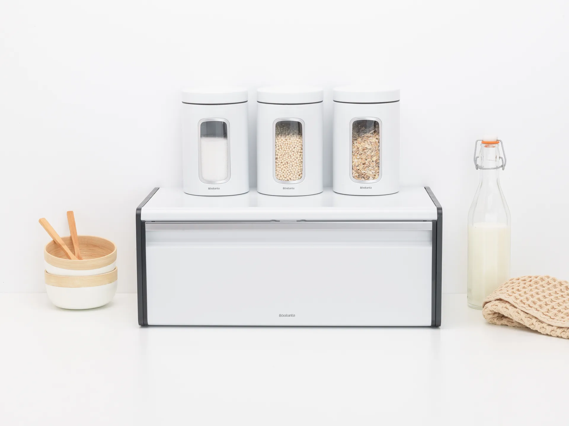 Fall Front brødboks, White/Black Brabantia