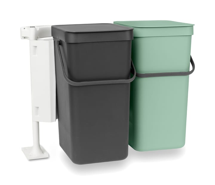 Indbygningssystem Sort & Go 2x16L - Mørkegrå & jade green - Brabantia