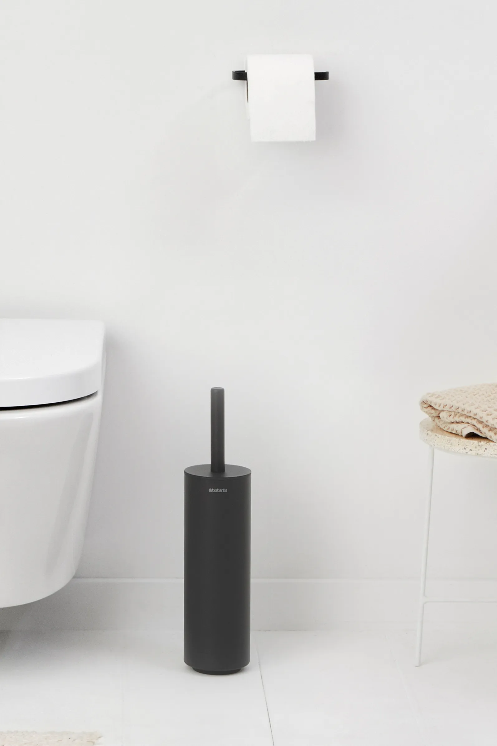 MindSet toiletbørste med holder, Mineral Infinite Grey, silicone Brabantia