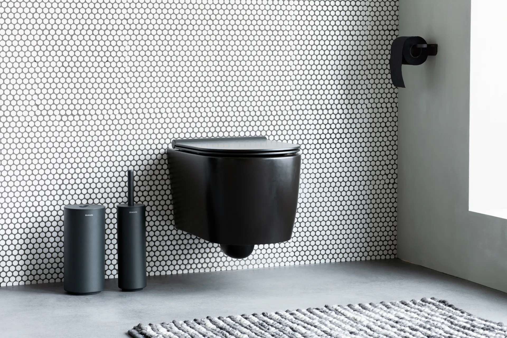 MindSet toiletbørste med holder, Mineral Infinite Grey, silicone Brabantia