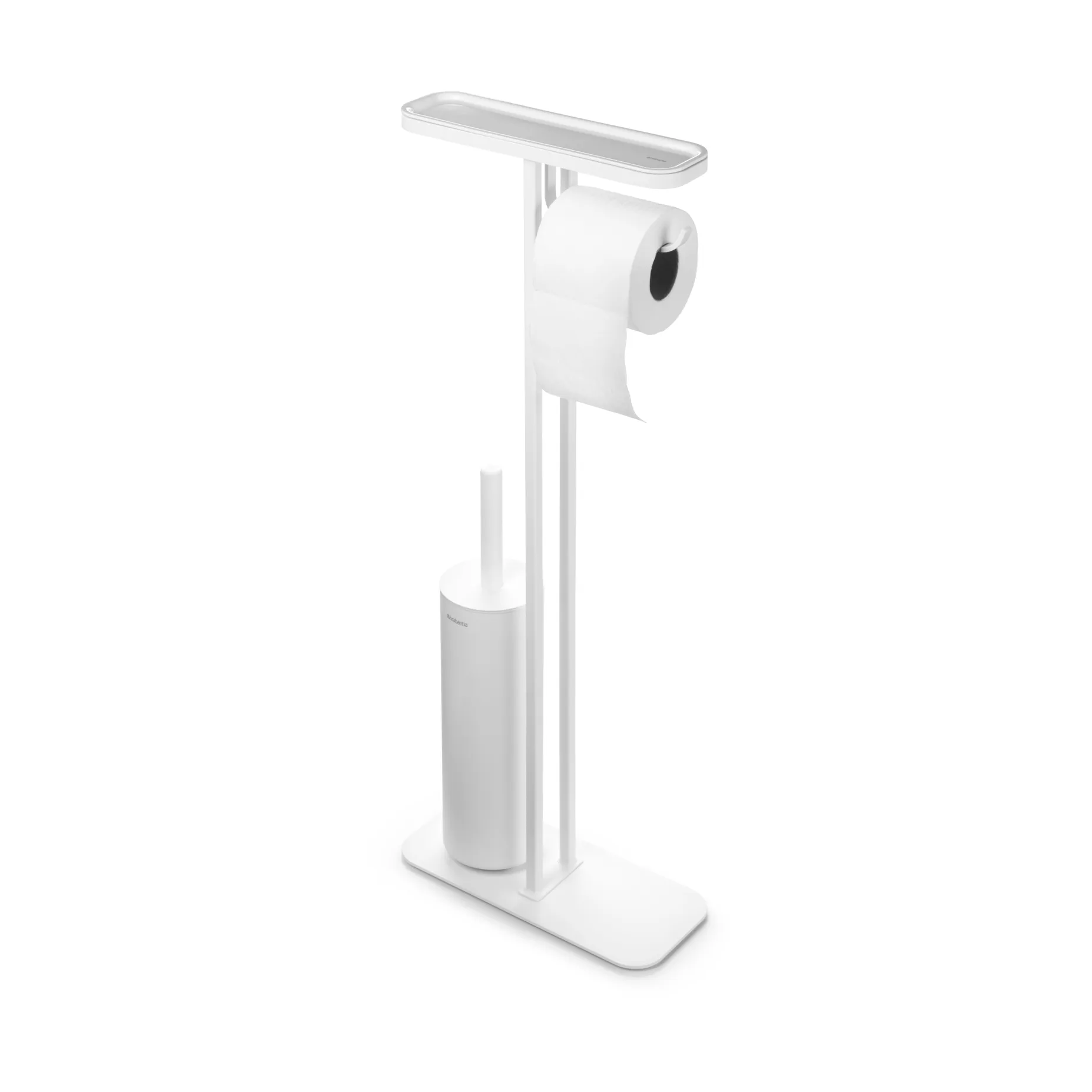 MindSet toiletbørste med hylde og holder, Mineral Fresh White Brabantia