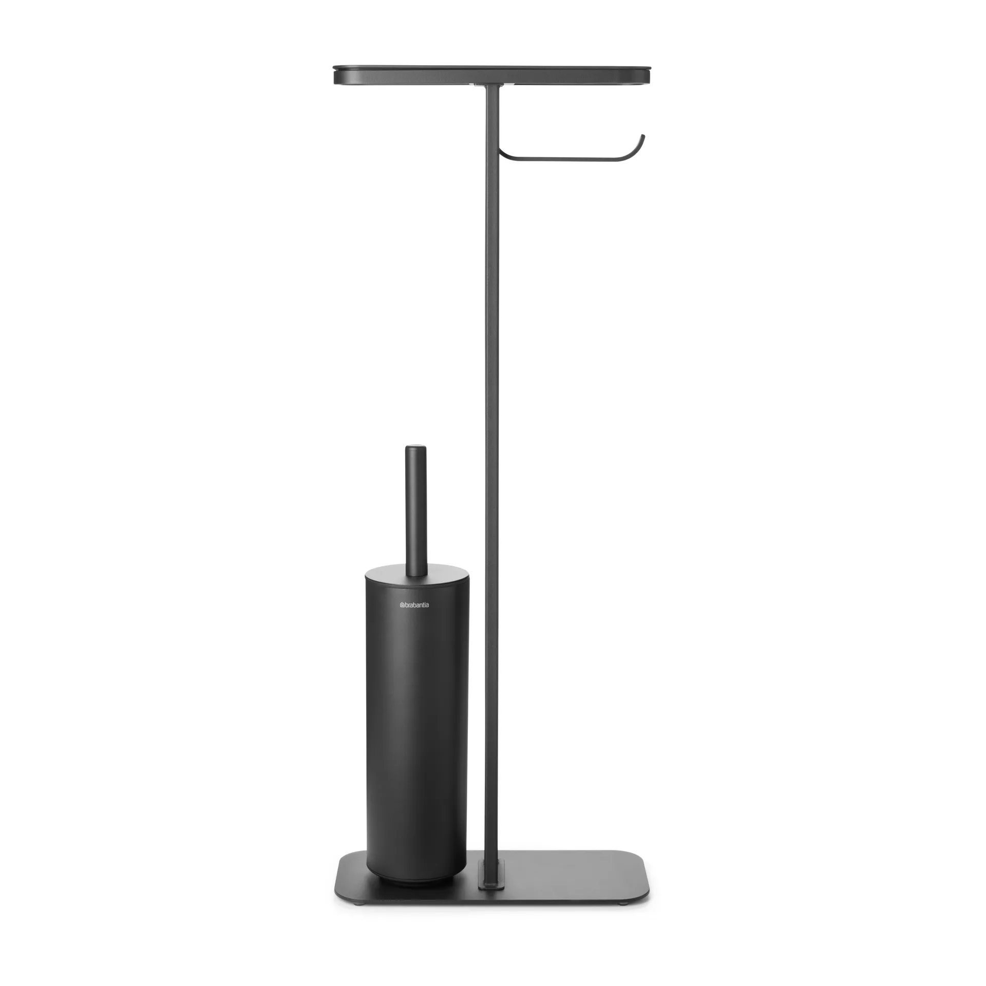 MindSet toiletbørste med hylde og holder, Mineral Infinite Grey, silicone Brabantia
