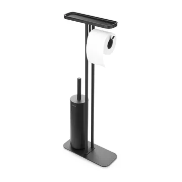MindSet toiletbørste med hylde og holder - Mineral Infinite Grey, silicone - Brabantia