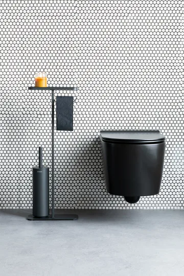 MindSet toiletbørste med hylde og holder - Mineral Infinite Grey, silicone - Brabantia