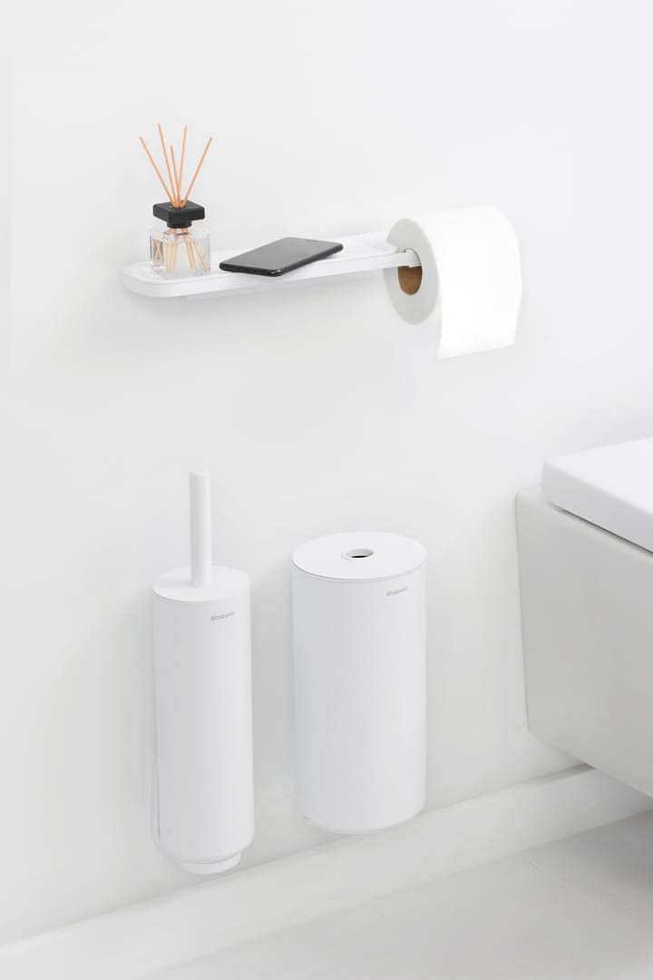 MindSet Toiletrulleholder med hylde, Mineral Fresh White Brabantia
