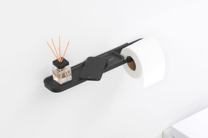 MindSet Toiletrulleholder med hylde, Mineral Infinite Grey Brabantia