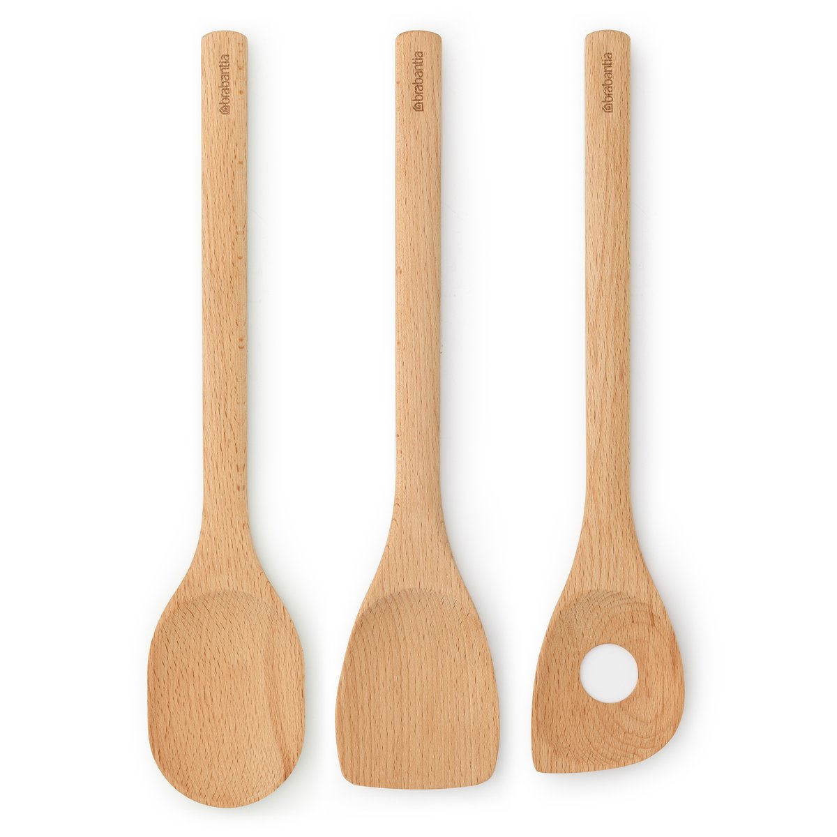 Brabantia Profile køkkenredskaber bøgetræ 3 dele | Skandinavisk Design | Suppeskeer & skeer | Brun