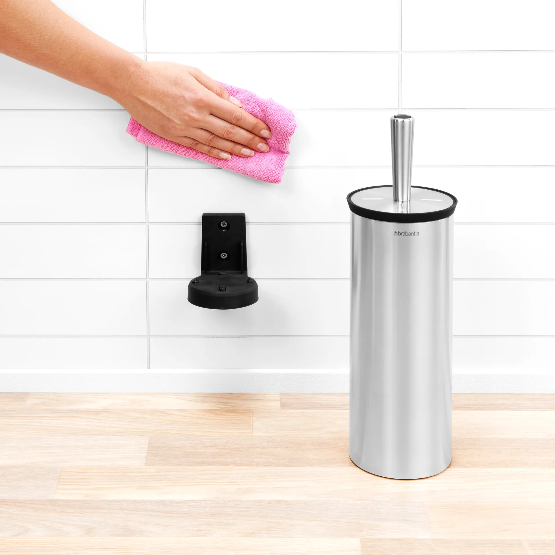 Profile toiletbørste til vægmontering, matt steel (sølv) Brabantia