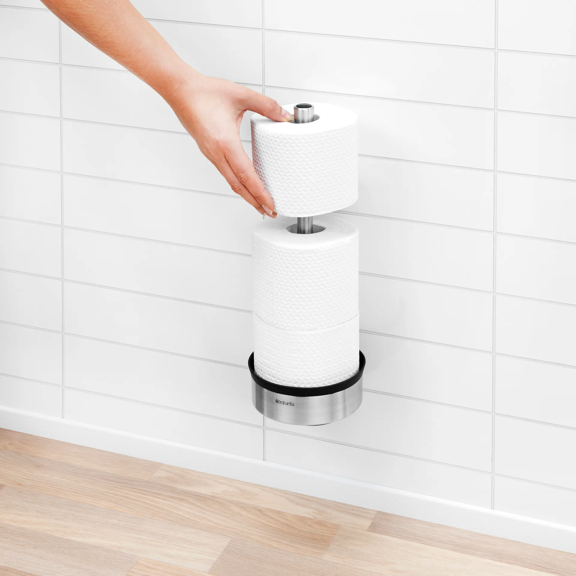 Profile toiletbørsteholder til 3 ruller, matt steel (sølv) Brabantia