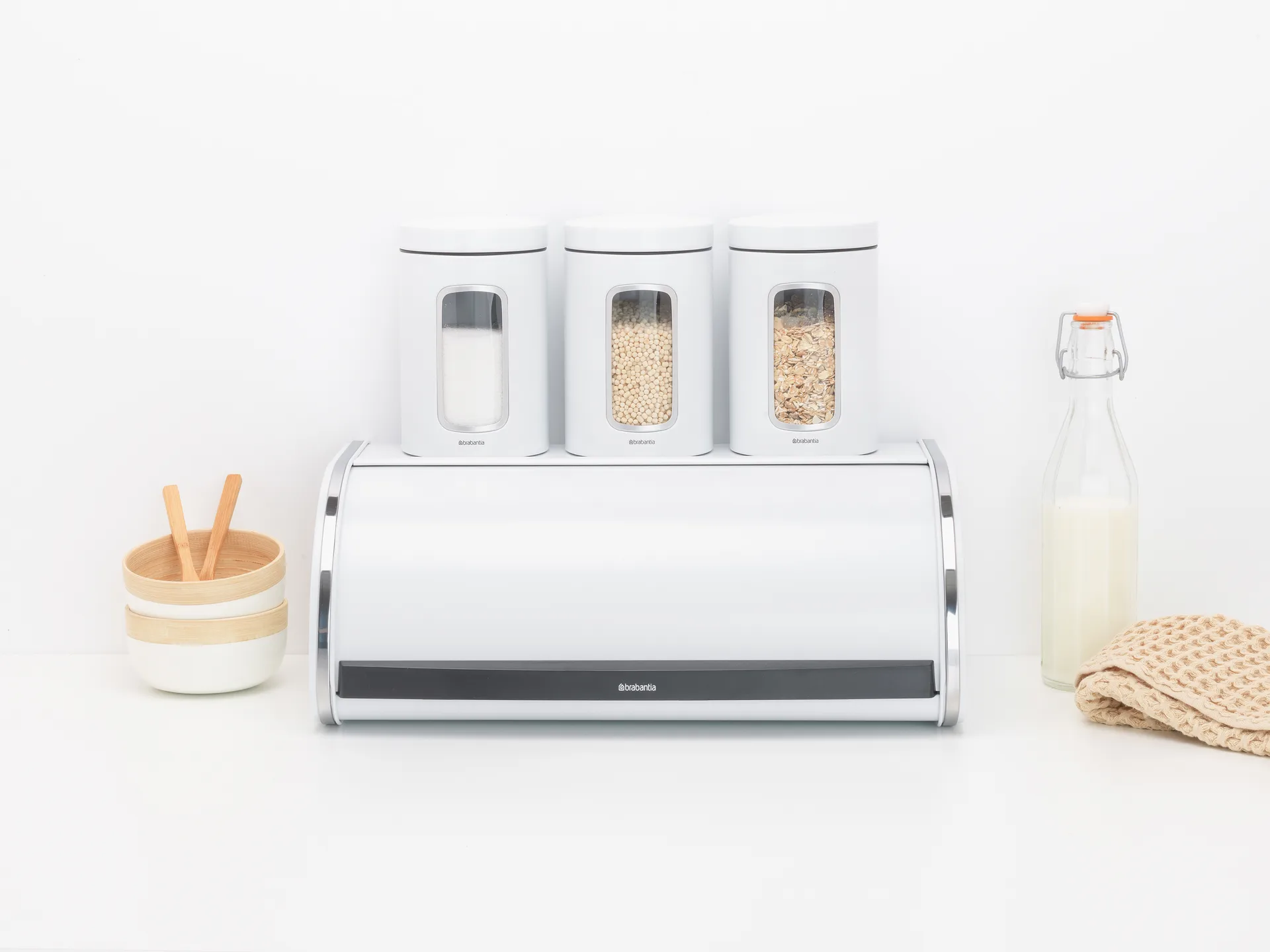 Roll Top brødkasse large, Hvid Brabantia