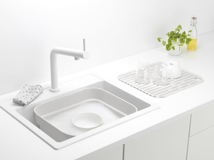 Sinkside opvaskebalje med tørrebakke 34x37 cm, Lysegrå Brabantia
