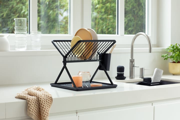 Sinkside sammenklappeligt opvaskestativ 37 cm, Mørkegrå Brabantia