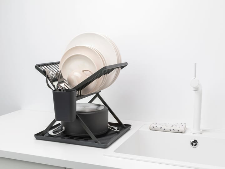 Sinkside sammenklappeligt opvaskestativ 37 cm, Mørkegrå Brabantia