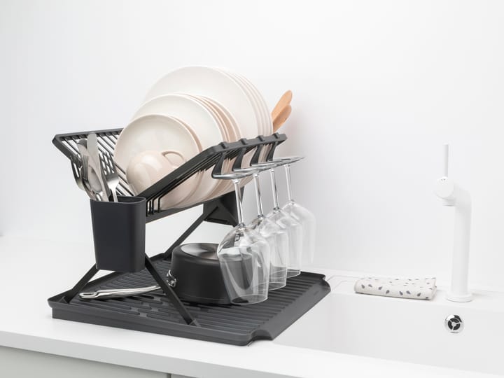 Sinkside sammenklappeligt opvaskestativ 51 cm, Mørkegrå Brabantia