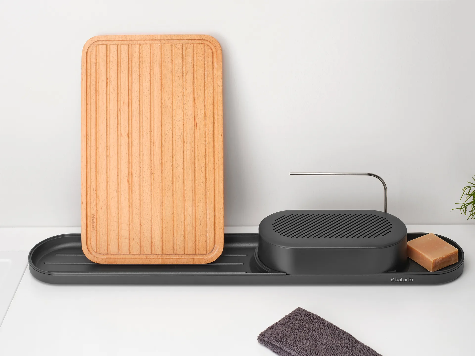 SinkStyle køkkenbordsorganizer sæt 2 dele, Mineral Infinite Grey Brabantia