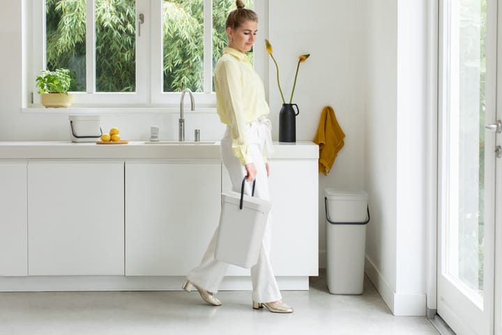 Sort & Go affaldsspand 12 liter, Lysegrå Brabantia