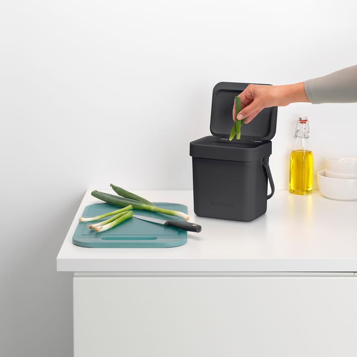 Sort & Go affaldsspand 3 L, Grå Brabantia