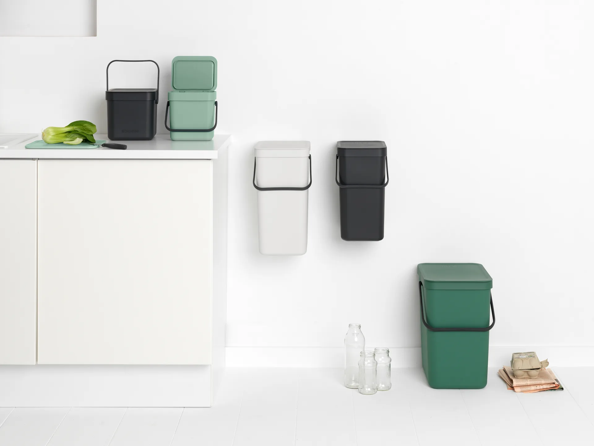 Sort & Go affaldsspand 3 L, Jade green Brabantia