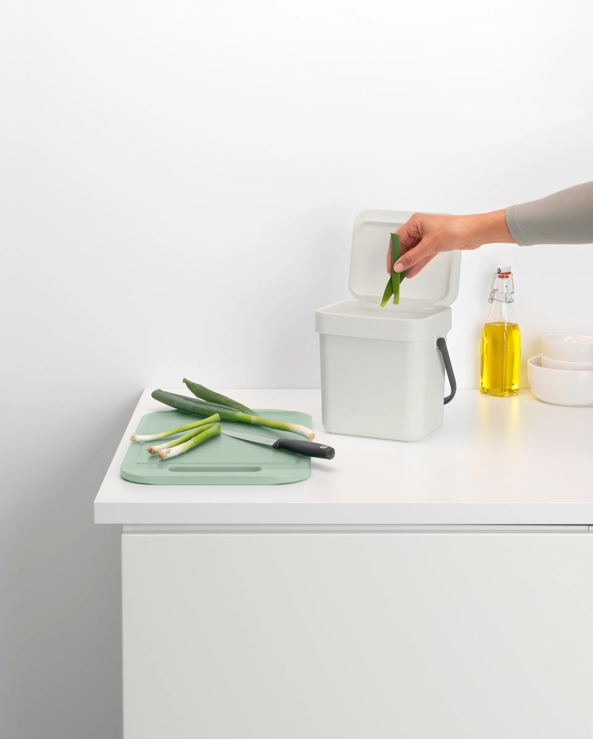 Sort & Go affaldsspand 3 L, Lysegrå Brabantia