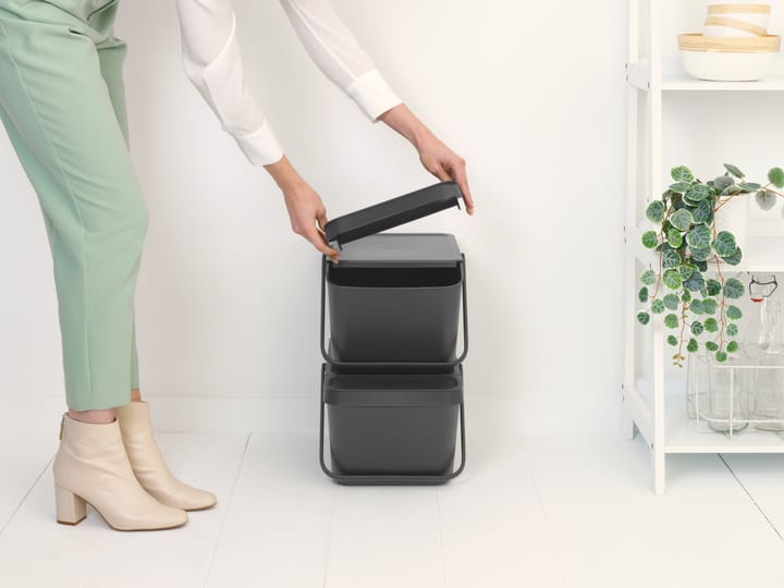 Sort & Go stabelbar affaldsspand 20 L, Grå Brabantia