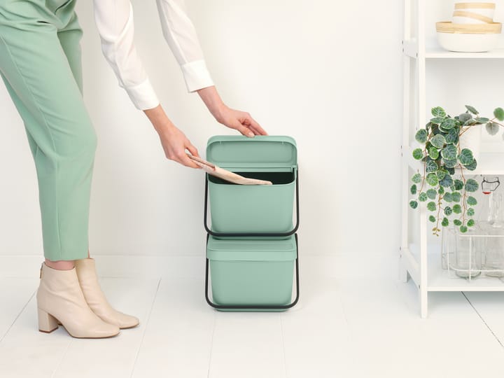 Sort & Go stabelbar affaldsspand 20 L, Jade Green Brabantia