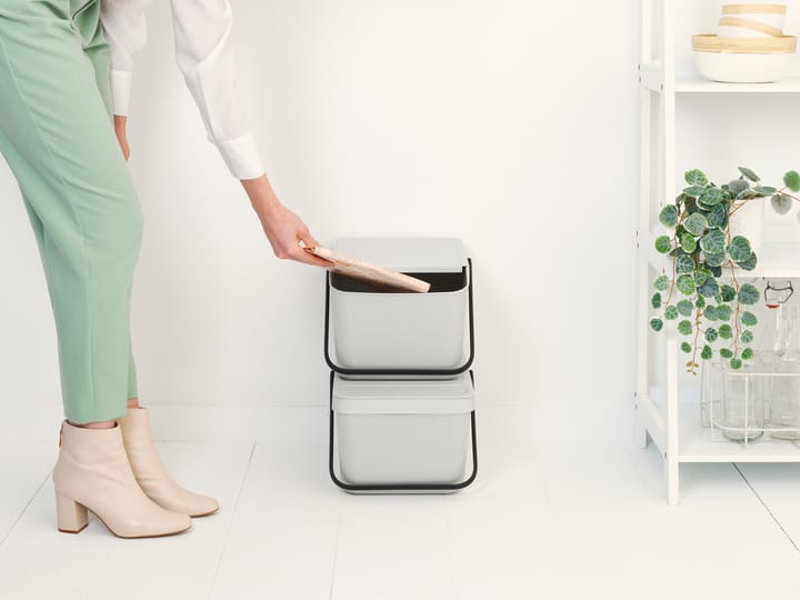 Sort & Go stabelbar affaldsspand 20 L, Lysegrå Brabantia