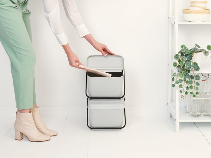 Sort & Go stabelbar affaldsspand 20 L, Lysegrå Brabantia