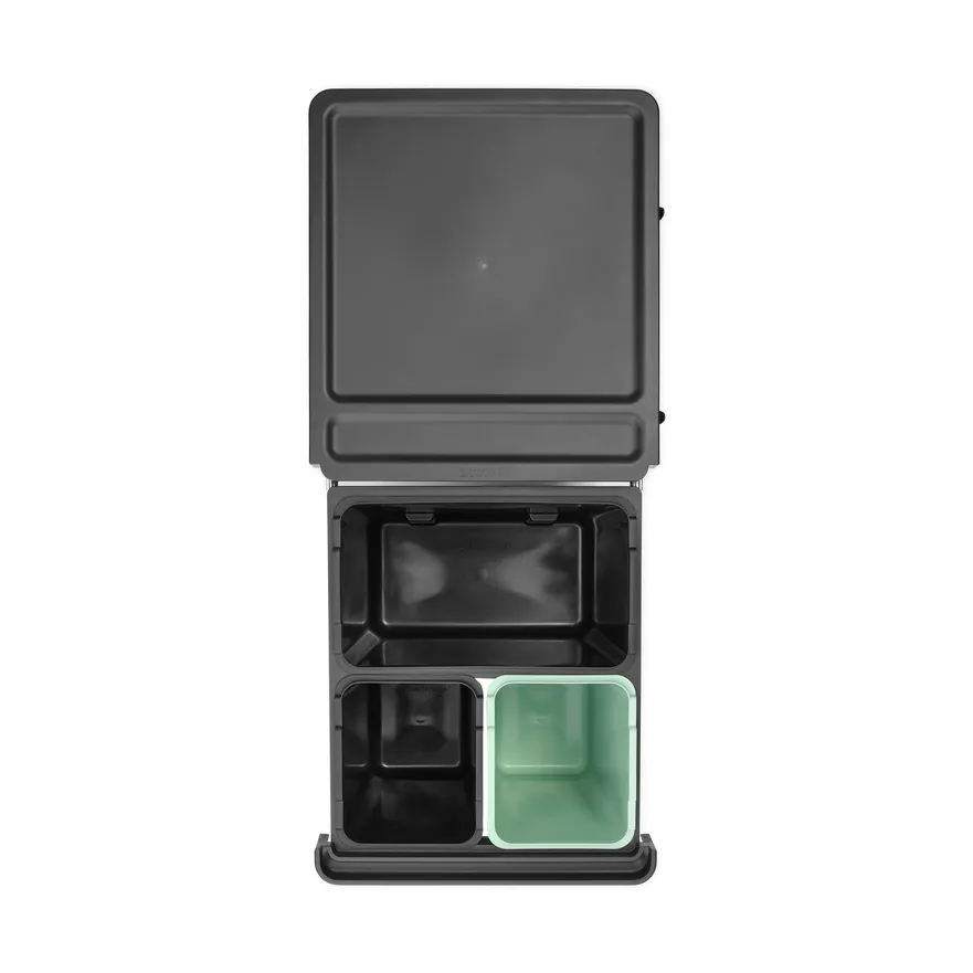 Sort&Go Indbyggede affaldsspande, 10+10+20 L, Mørkegrå Brabantia