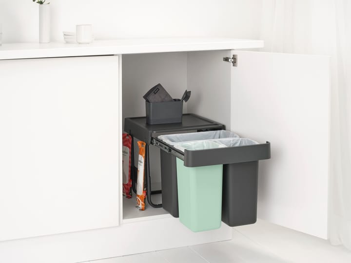 Sort&Go Indbyggede affaldsspande, 10+10+20 L, Mørkegrå Brabantia