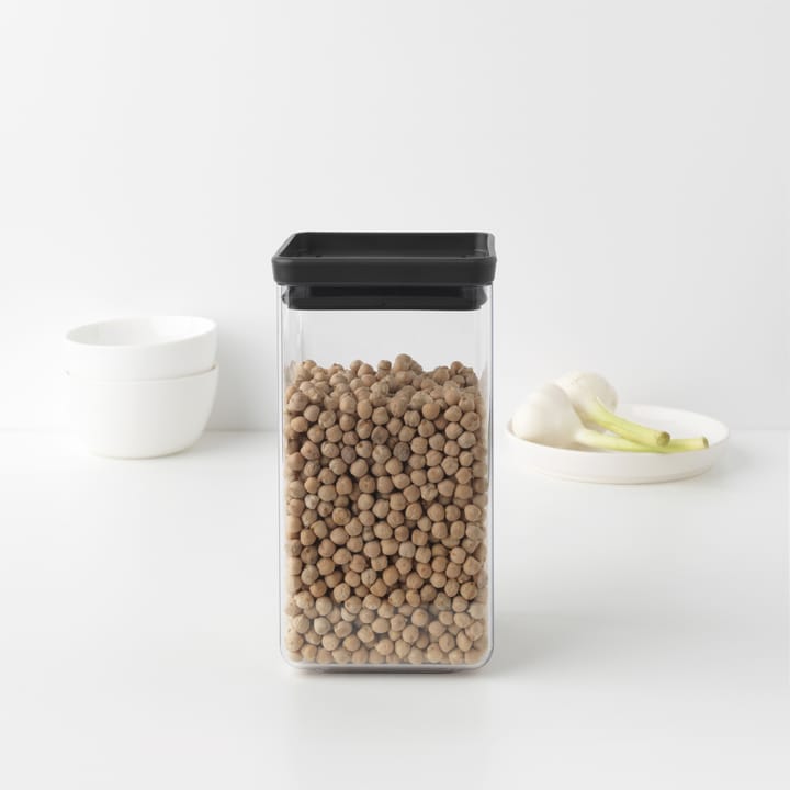 TASTY+ firkantet opbevaringskrukke 1,6 L, Mørkegrå Brabantia