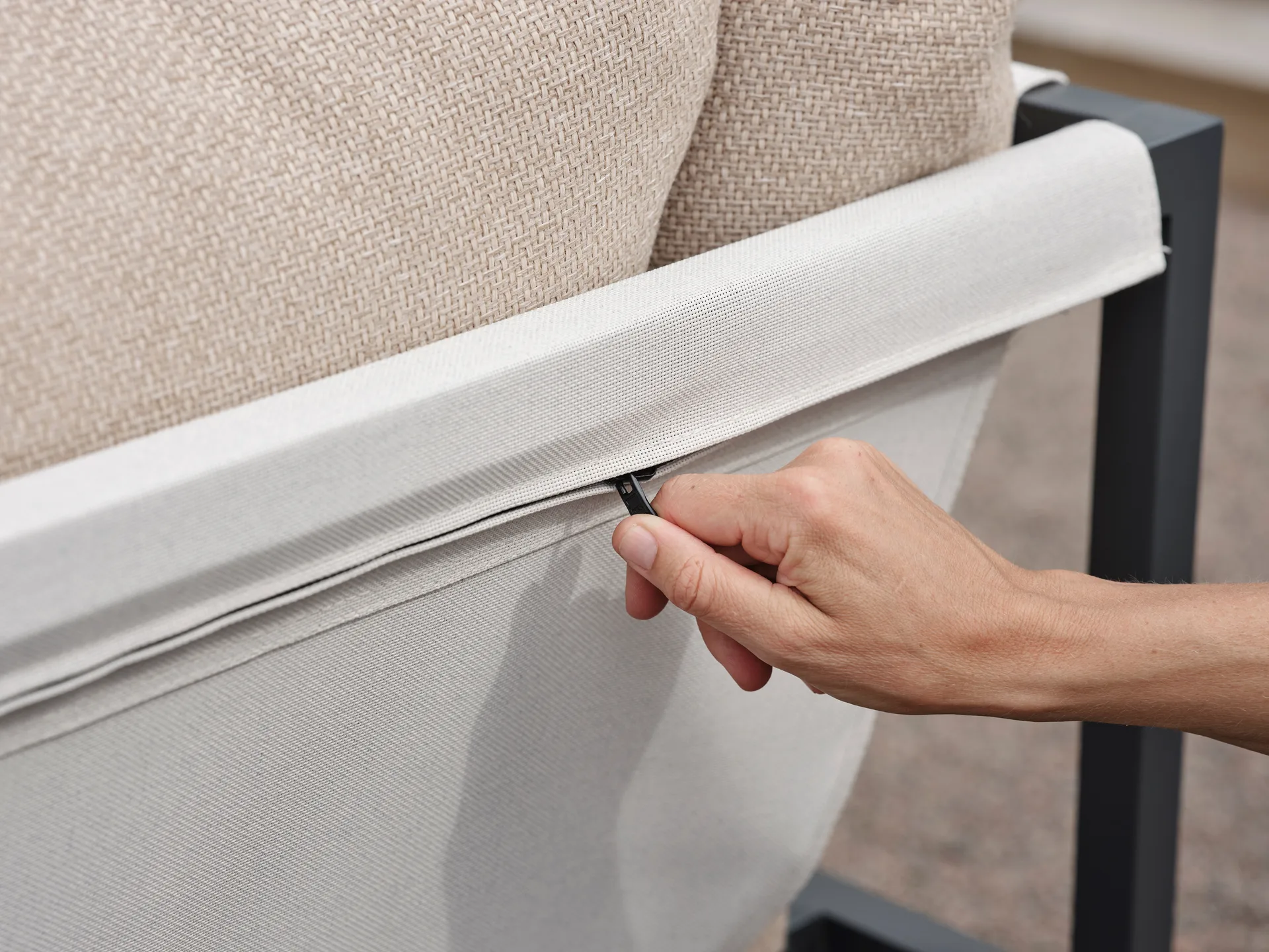 Allie hjørnesofa, Barley-anthracite Brafab