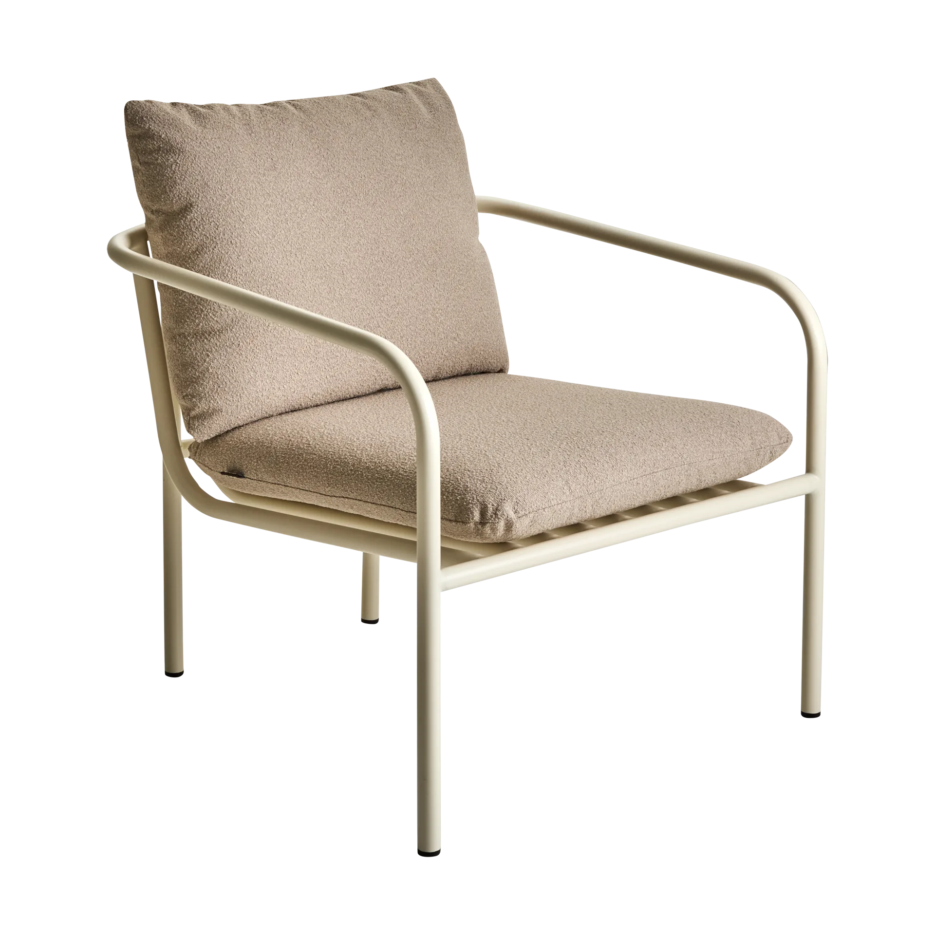 Bendt loungestol, Teddy beige-pearl white Brafab