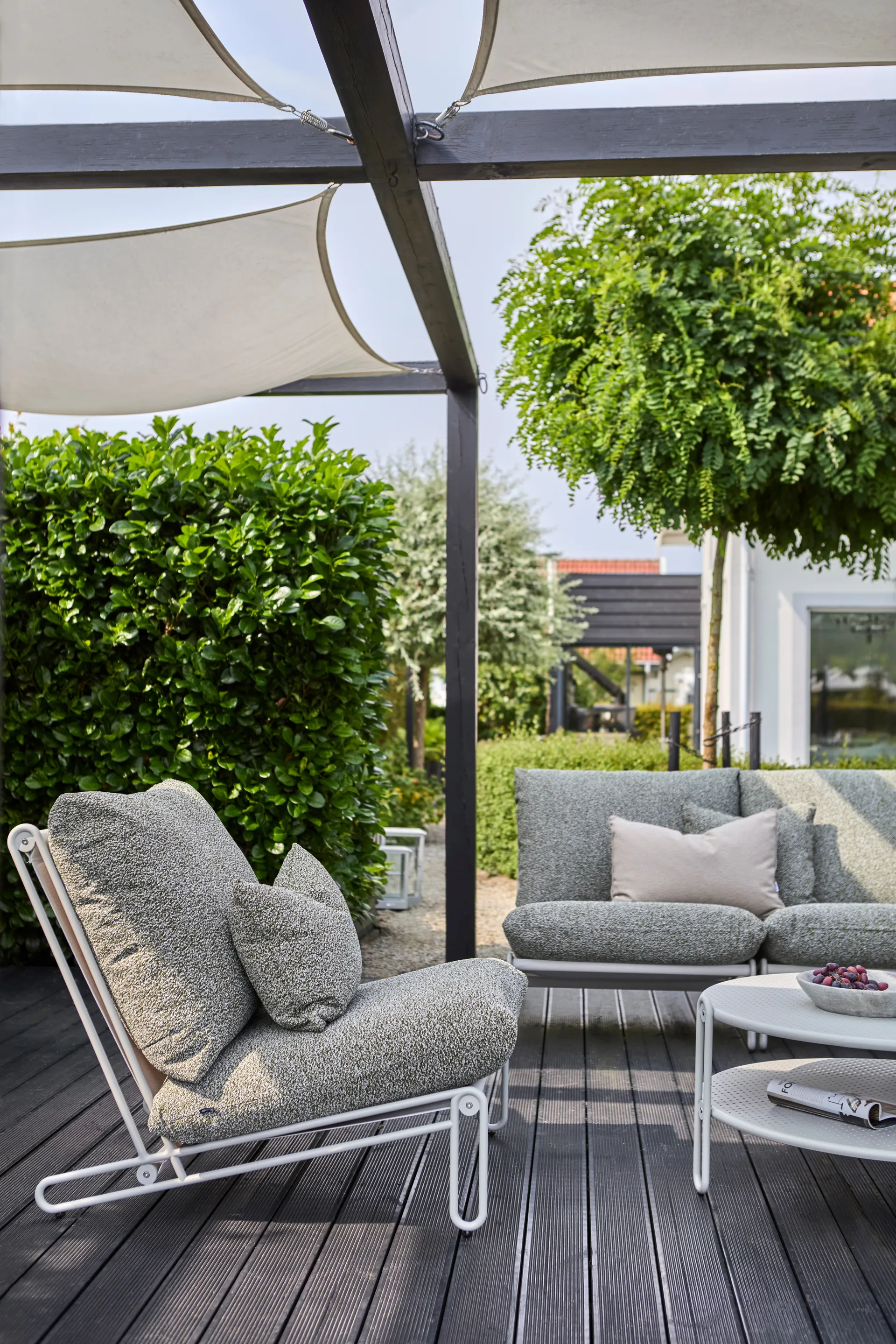 Blixt loungestol, Light grey-teddy verde Brafab