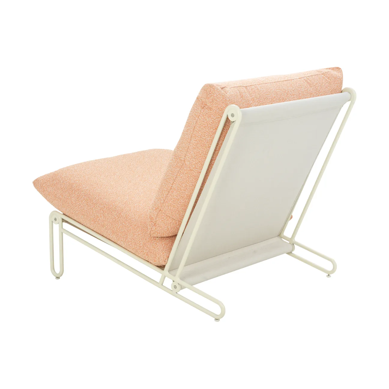 Blixt loungestol, Pearl white-teddy orange Brafab