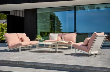 Blixt loungestol - Pearl white-teddy orange - Brafab