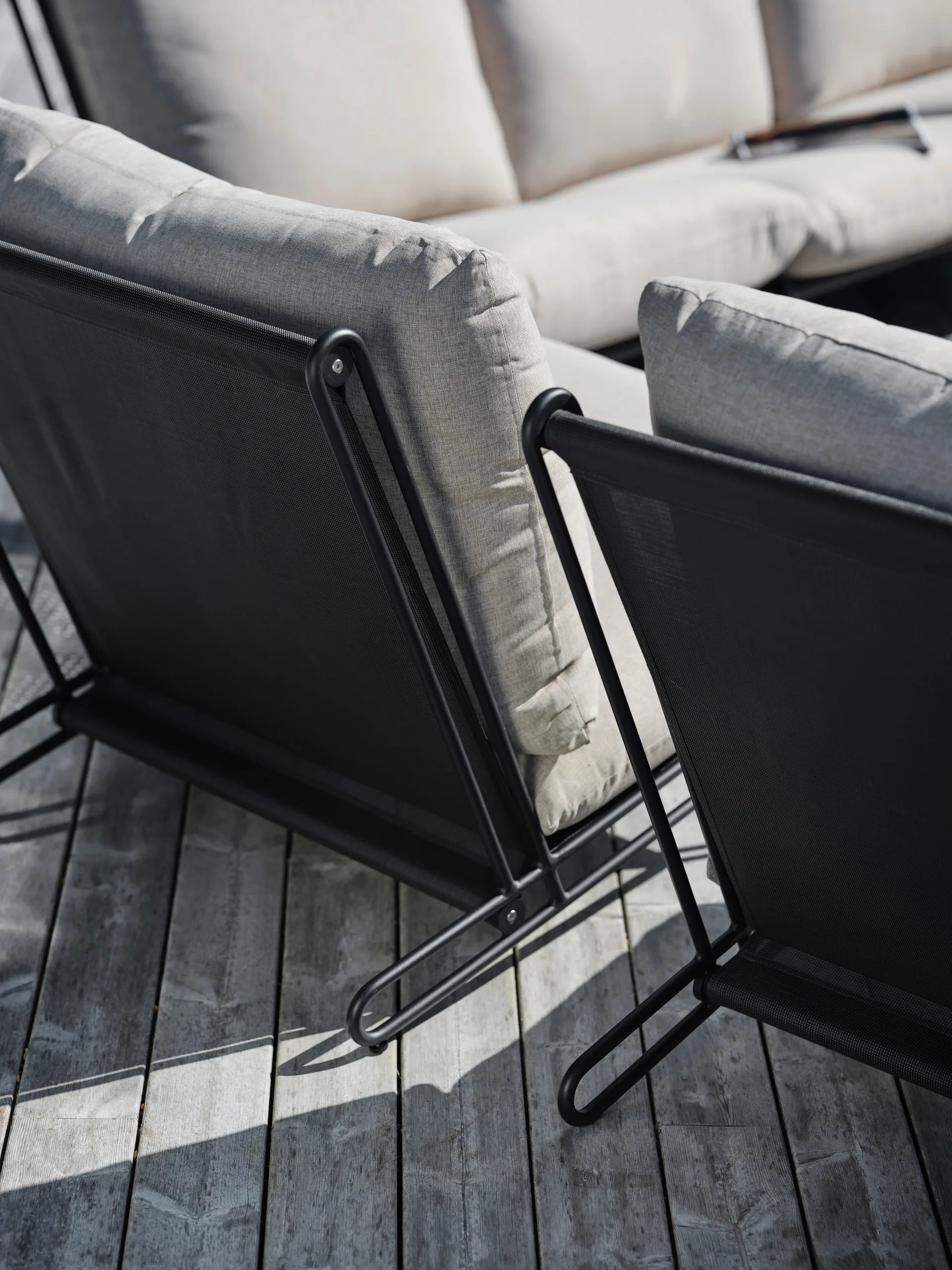 Blixt loungestol, Sort-sky grey Brafab