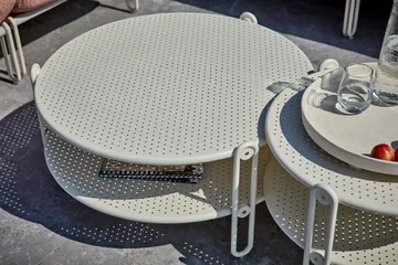 Blixt sofabord - Pearl white, Ø65 cm - Brafab