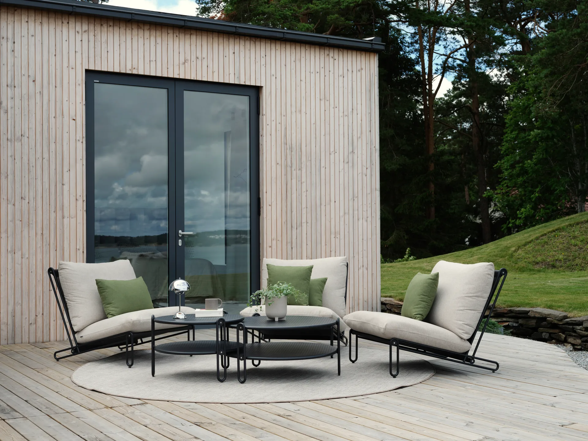 Blixt sofabord, Sort Ø85 cm Brafab