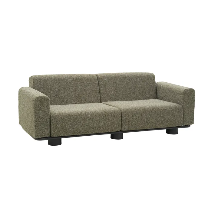 Bolster sofa - Antracit-teddy verde, 2,5-personers - Brafab