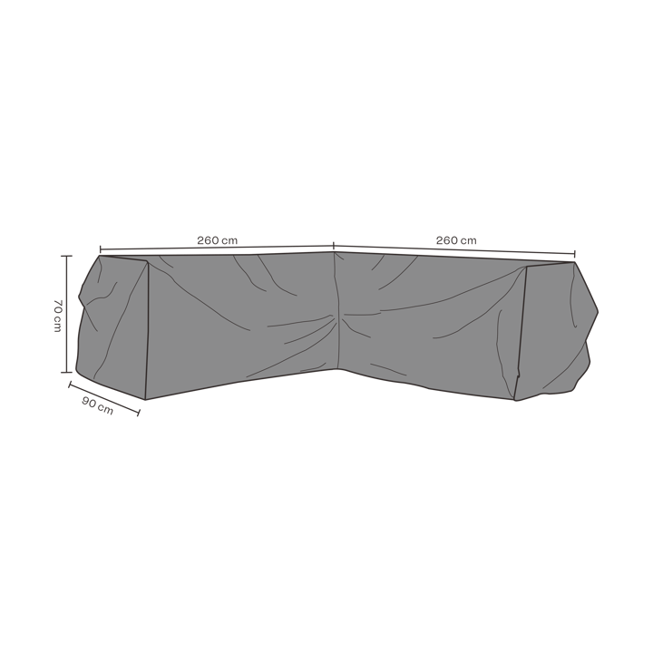 Brafab møbelovertræk hjørnesofa - Sort 260 cm - Brafab