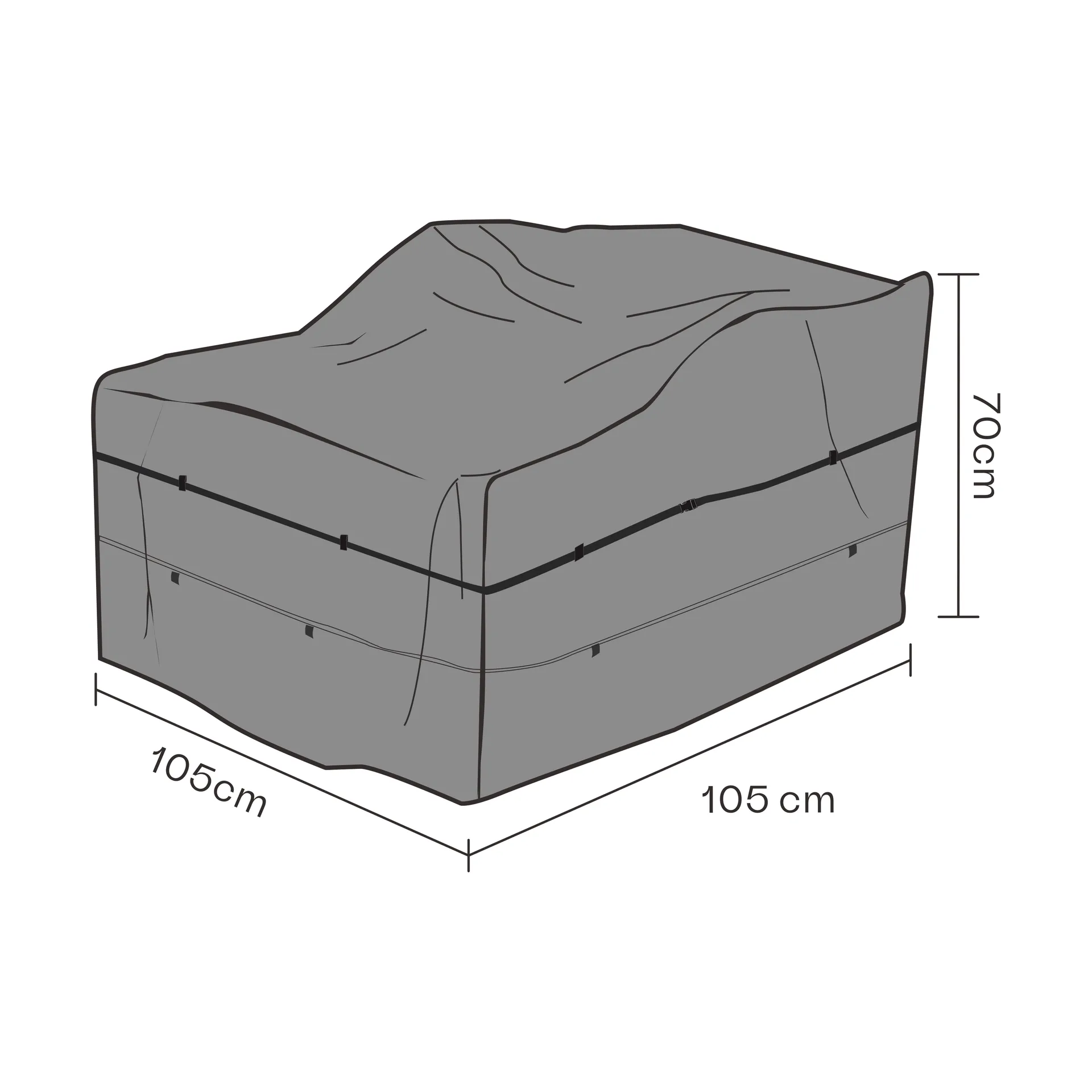 Brafab møbelovertræk lænestol, Sort 105 cm Brafab